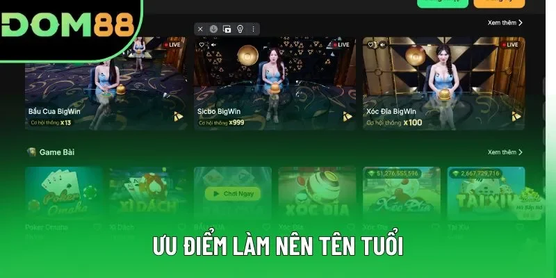 Ưu điểm làm nên tên tuổi Ưu điểm làm nên tên tuổi